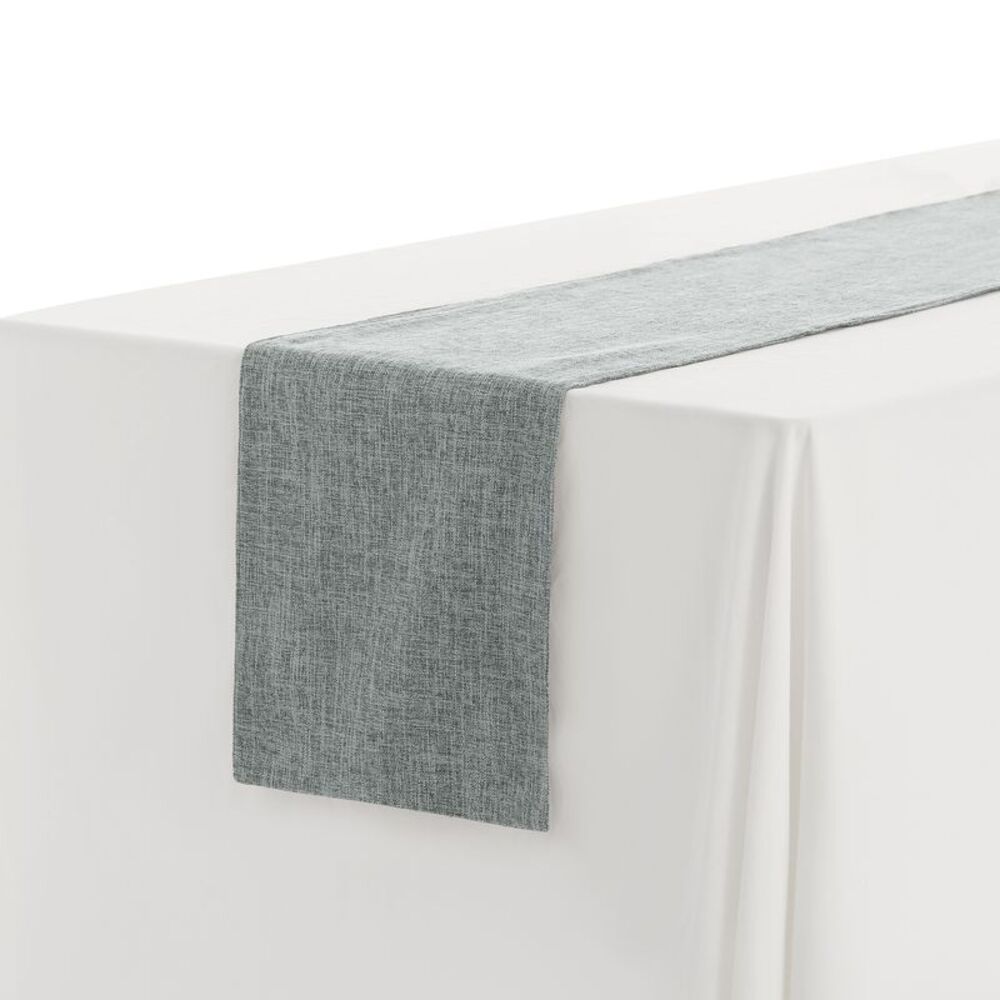 1 Pack Long Linen Flat Corner Table Banner 12x63 Inch Dark Grey